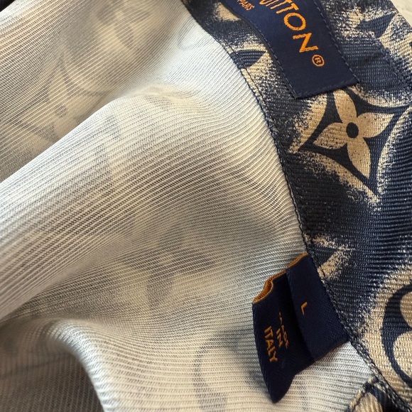 Louis Vuitton Navy and Cream Men's Shirt - Picture 4 of 6